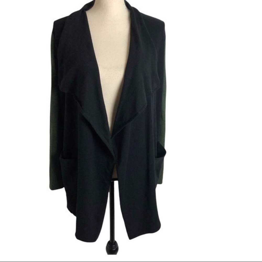 Kerisma Green Black Long Sleeve Open Cardigan Sz M